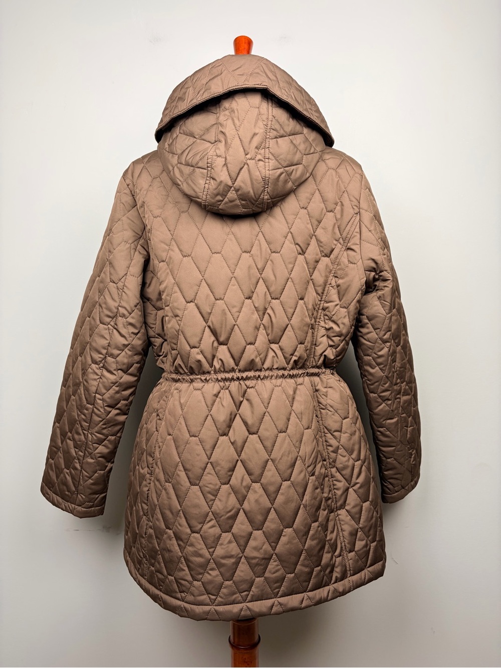 Laundry by Shelli Segal Quilted Hooded Puffer Coat Jacket Brown XL - Picture 7 of 10